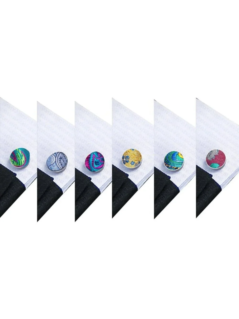 6 PCS Men's Silk Tie Set - Woven Neckties, Handkerchiefs & Cufflinks for